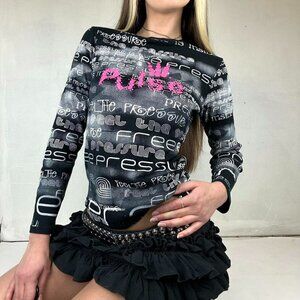 PULSE Women's Black & Pink Graphic T-Shirt‌